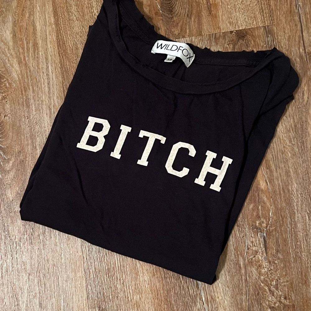 Wild fox distressed bitch tee